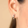 APRIL oorringen 13mm zilver met geboortesteen diamant wit zirconia