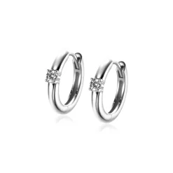 APRIL oorringen 13mm zilver met geboortesteen diamant wit zirconia
