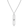 45cm Mart Visser by ZINZI zilveren gourmet ketting inclusief rechthoekige schakel hanger 40mm, bezet met witte zirkonia's MVC28
