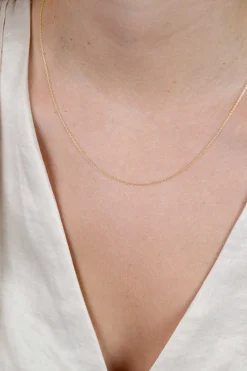 42cm ZINZI Gold 14 krt anker ketting 0,9mm breed, ideaal om je hanger aan te bevestigen ZGLA42-09