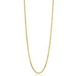 45cm ZINZI Gold 14 krt gourmet ketting 1mm breed, ideaal om je hanger aan te bevestigen ZGLG45-1