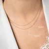 42cm ZINZI Gold 14 krt gourmet ketting 1mm breed, ideaal om je hanger aan te bevestigen ZGLG42-1