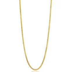 42cm ZINZI Gold 14 krt gourmet ketting 1mm breed, ideaal om je hanger aan te bevestigen ZGLG42-1