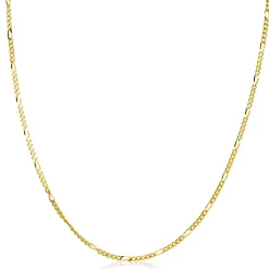 42cm ZINZI gold plated zilveren figaro ketting ZILC-F42G