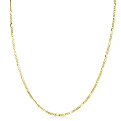 45cm ZINZI gold plated zilveren figaro ketting ZILC-F45G