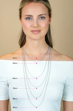 90cm ZINZI zilveren bolletjes ketting. 0,9mm breed ZILC-B90
