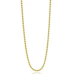 90cm ZINZI zilveren bolletjes ketting gold plated. 0,9mm breed. ZILC-B90G