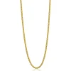 90cm ZINZI zilveren gourmet ketting gold plated. ZILC-G90G