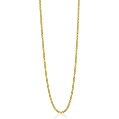 42cm ZINZI zilveren gourmet ketting gold plated. ZILC-G42G