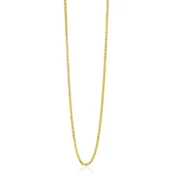 90cm ZINZI zilveren jasseron ketting geel verguld ZILC-J90G