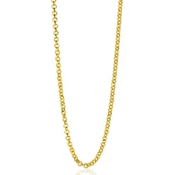 90cm ZINZI zilveren jasseron ketting geel verguld ZILC-J90G