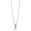 45cm ZINZI zilveren ketting met cross-over hanger 19mm met knoop, bezet met witte zirconia's ZIC2505