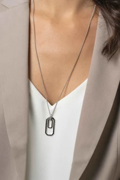 70cm ZINZI zilveren ketting met luxe hanger 40mm, valt lang om de hals ZIC2494