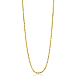 42cm ZINZI zilveren palmier ketting geel verguld ZILC-P42G