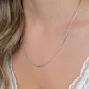 50cm Zinzi zilveren slangen collier 1mm breed ZISL50