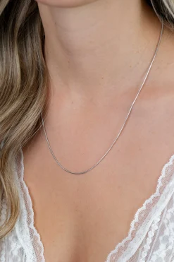 50cm Zinzi zilveren slangen collier 1mm breed ZISL50