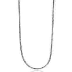 50cm Zinzi zilveren slangen collier 1mm breed ZISL50