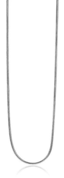 42cm Zinzi zilveren slangen collier 1mm breed ZISL42
