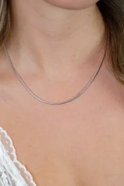 42cm Zinzi zilveren slangen collier 1,5mm breed ZISL15-42