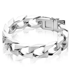 Mart Visser by ZINZI zilveren gourmet armband breed 12mm MVA11
