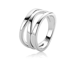 Mart Visser by ZINZI zilveren multi-look ring 11,5mm breed  organisch gevormd MVR25