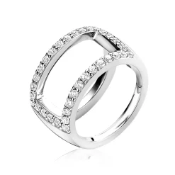 Mart Visser by ZINZI zilveren ring glad wit breed 12mm MVR14