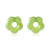 26mm oorbedels bloem lichtgroen kunststof ZICH2720G