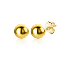 5mm ZINZI Gold 14 krt gouden glanzende bol oorknoppen ZGO395