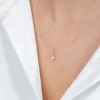 13mm ZINZI Gold 14 krt gouden hanger met druppelvormige witte zirconia in bewerkt kastje ZGH559 (zonder collier)