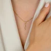 21mm ZINZI Gold 14 krt gouden hanger met open peervorm ZGH541 (zonder collier)