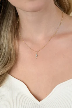 17mm ZINZI Gold 14 krt gouden hanger met ronde zettingen bezet met witte zirkonia's ZGH513 (zonder collier)