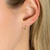 8mm ZINZI Gold 14 krt gouden mini oorringen met luxe klapsluiting 8mm x 1,3mm vierkante buis ZGO410