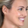 4mm ZINZI Gold 14 krt gouden oorknoppen ronde zetting bezet met witte zirconia ZGO451