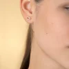 7mm ZINZI Gold 14 krt gouden oorknoppen open hartje bezet met witte zirconia's ZGO450