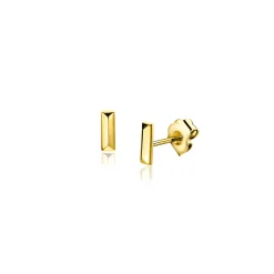 4,5mm ZINZI Gold 14 krt gouden oorknoppen rechthoekige studs ZGO477