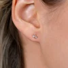 5mm ZINZI Gold 14 krt gouden oorknoppen met witte zirconia's als waaier gezet ZGO411