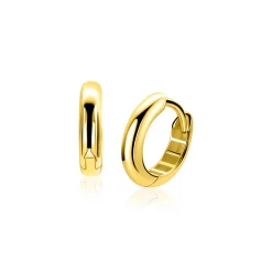 12mm ZINZI Gold 14 krt gouden oorringen met luxe klapsluiting 3mm brede buis ZGO567