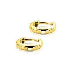 12mm ZINZI Gold 14 krt gouden oorringen met luxe klapsluiting 3mm brede buis ZGO567