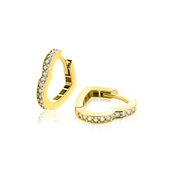 15mm ZINZI Gold 14 krt gouden oorringen in hartvorm, bezet met witte zirconia's en luxe klapsluiting 2mm vierkante buis ZGO574Z