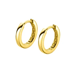 12mm ZINZI Gold 14 krt gouden oorringen met luxe klapsluiting 12mm x 1,7mm vierkante buis ZGO321