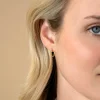 13mm ZINZI Gold 14 krt gouden oorringen met bolletjes design en een ronde witte zirkonia, met luxe klapsluiting 13 x 2mm ZGO527