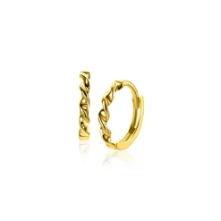 13mm ZINZI Gold 14 krt gouden oorringen met gedraaide buis en luxe scharniersluiting 13 x 2mm ZGO525