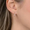 12mm ZINZI Gold 14 krt gouden oorringen rechthoekig model bezet met witte zirconia's met luxe klapsluiting 12mm x 1,9mm ZGO564