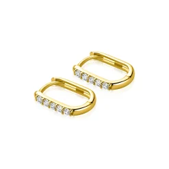 12mm ZINZI Gold 14 krt gouden oorringen rechthoekig model bezet met witte zirconia's met luxe klapsluiting 12mm x 1,9mm ZGO564