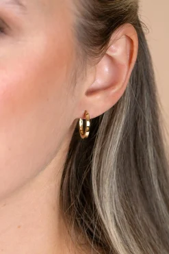 17mm ZINZI Gold 14 krt gouden oorringen met luxe klapsluiting 17mm x 2mm vierkante buis ZGO572