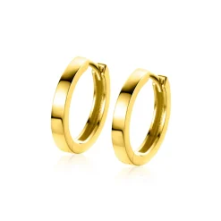 15mm ZINZI Gold 14 krt gouden oorringen met luxe klapsluiting 15mm x 2mm vierkante buis ZGO571
