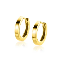 13mm ZINZI Gold 14 krt gouden oorringen met luxe klapsluiting 13mm x 2mm vierkante buis ZGO570