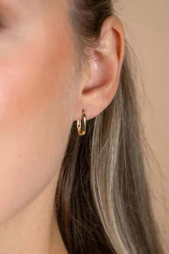 13mm ZINZI Gold 14 krt gouden oorringen ovaal model met luxe klapsluiting 13mm x 1,9mm ZGO565