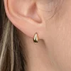 9mm ZINZI Gold 14 krt gouden oorstekers in organische druppelvorm, met witte zirconia ZGO558