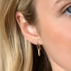 20mm ZINZI Gold 14 krt gouden oorstekers met twee trendy paperclip-schakels 20mm ZGO344